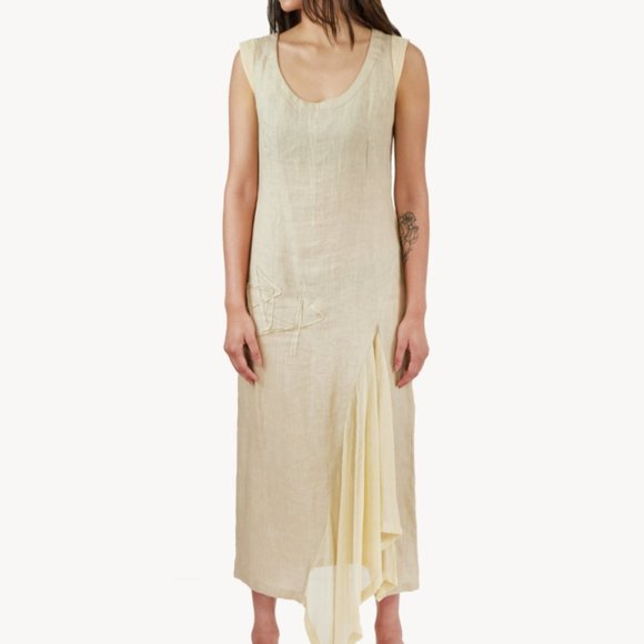 cannisse Dresses & Skirts - Cannisse Nude/Neutral Canvas Semi-Sheer Accent Tank Dress Summer Spring minimal